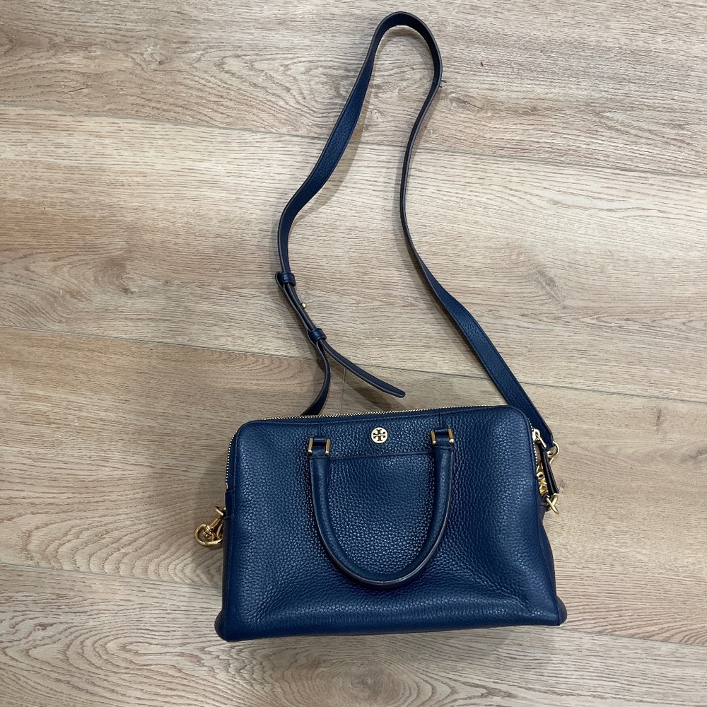 Tori Burch navy leather bag